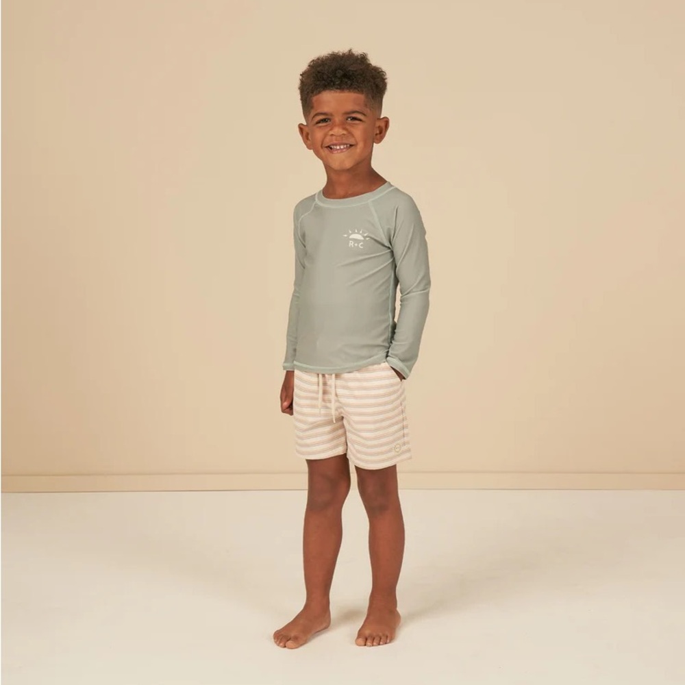Rylee + Cru Kids Swim Rashguard in Seafoam